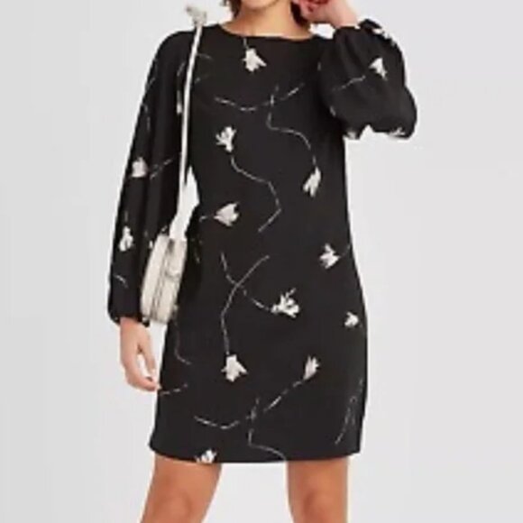 A NEW DAY floral long sleeve shift dress women's size XL (335)